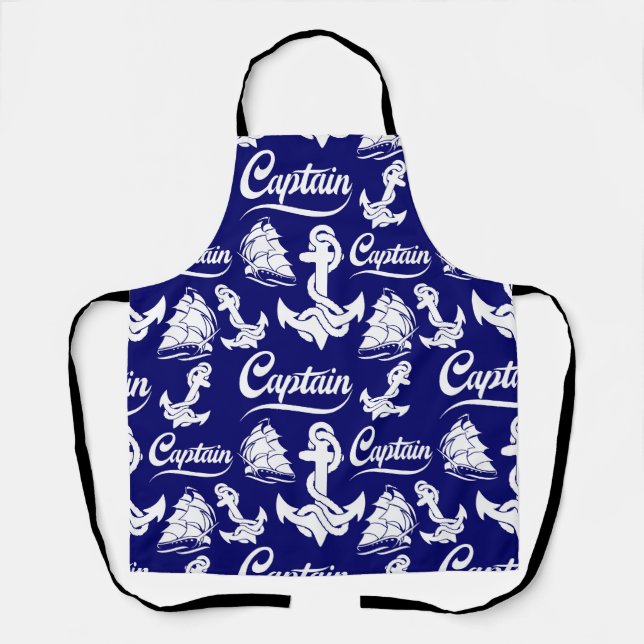 Captain Sailboat Anchor Nautical Design Apron (Front)