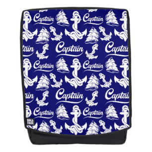 Captain Sailboat Anchor Nautical Design Backpack