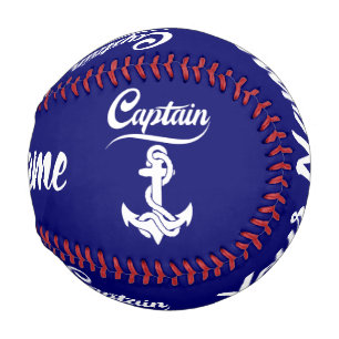 Captain Sailboat Anchor Nautical Design Baseball