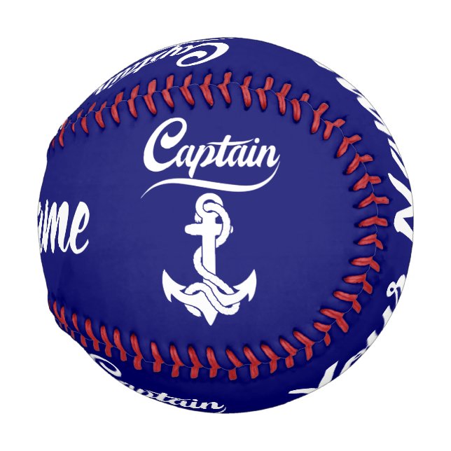 Captain Sailboat Anchor Nautical Design Baseball (Front Right)