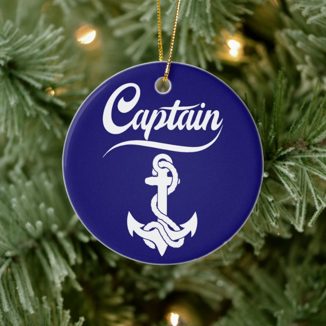 Captain Sailboat Anchor Nautical Design Ceramic Tree Decoration (Tree)