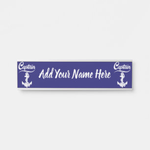 Captain Sailboat Anchor Nautical Design Door Sign