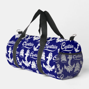 Captain Sailboat Anchor Nautical Design Duffle Bag