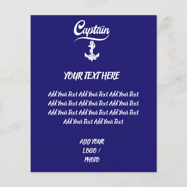 Captain Sailboat Anchor Nautical Design Flyer (Front)