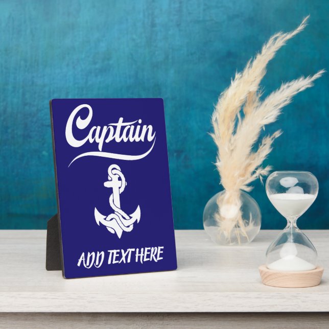 Captain Sailboat Anchor Nautical Design Plaque (Side)