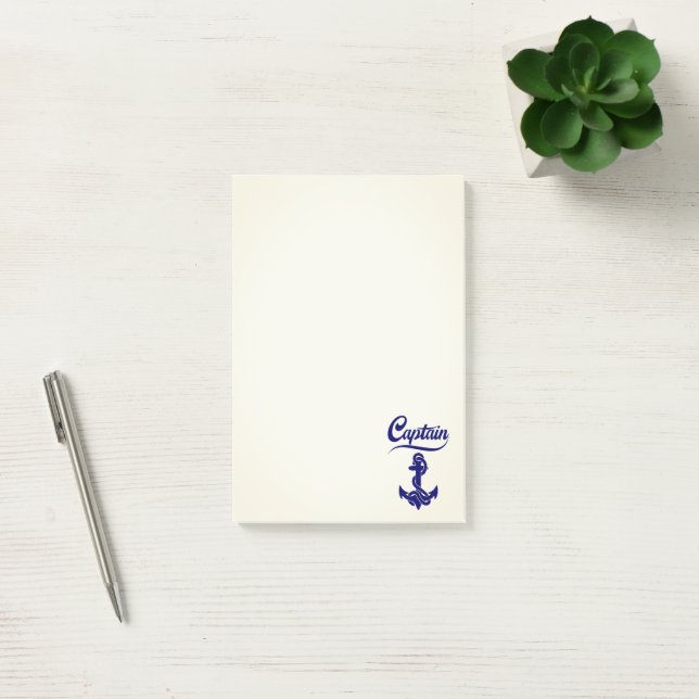 Captain Sailboat Anchor Nautical Design Post-it Notes (Office)