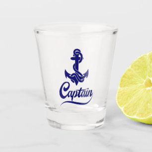 Captain Sailboat Anchor Nautical Design Shot Glass