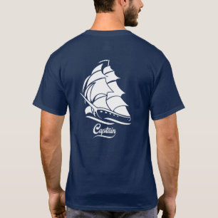 Captain Sailboat Anchor Nautical Design T-Shirt
