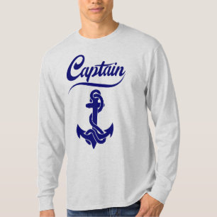 Captain Sailboat Anchor Nautical Design T-Shirt
