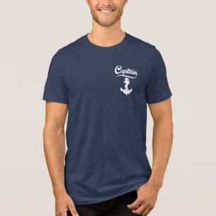 Captain Sailboat Anchor Nautical Design Tri-Blend Shirt