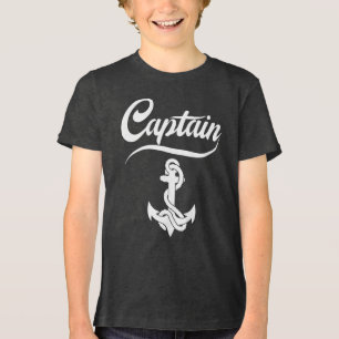 Captain Sailboat Anchor Nautical Design Tri-Blend Shirt