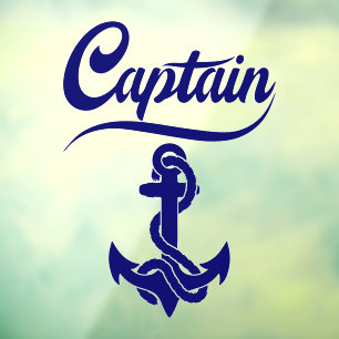 Captain Sailboat Anchor Nautical Design Window Cling