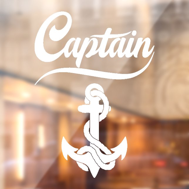 Captain Sailboat Anchor Nautical Design Window Cling (Sheet 2)