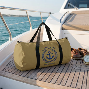 Captain Sailor Personalised Anchor Duffle Bag