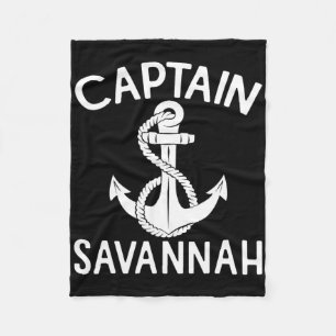 Captain Savannah Yacht Boating Ship Anchor Boat Fleece Blanket