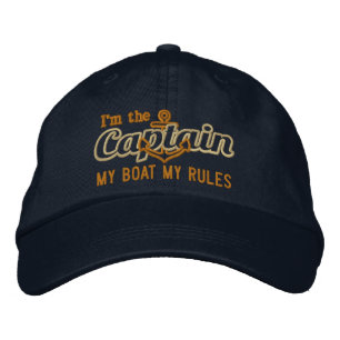 Captain says My Boat My Rules Embroidered Hat