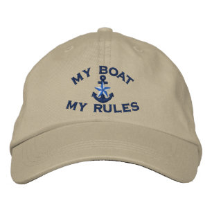 Captain says My Boat My Rules Star Anchor Embroidered Hat