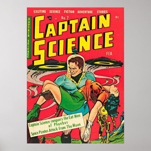 Captain Science comic book cover Poster (Front)