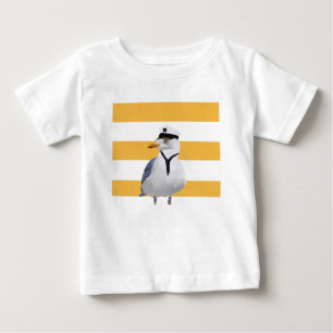 Captain Seagull Yellow Stripes Baby T-Shirt
