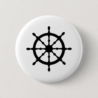 captain ship steering wheel 6 cm round badge