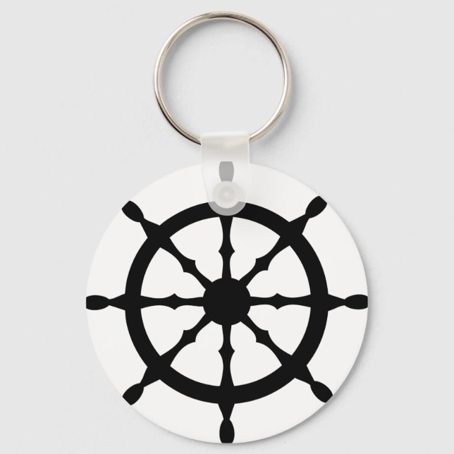 captain ship steering wheel key ring (Front)