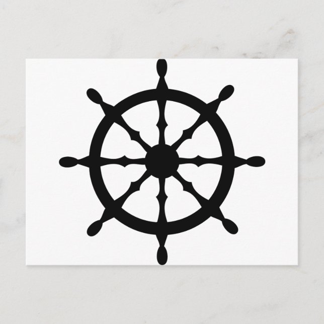 captain ship steering wheel postcard (Front)