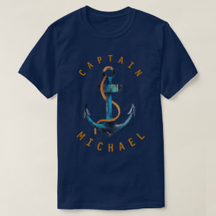 Captain Shirt Watercolor Anchor Personalised