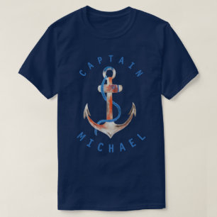 Captain Shirt Watercolor Anchor Personalised