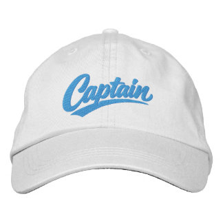 Captain Simple Bold Typography Style Embroidered Hat