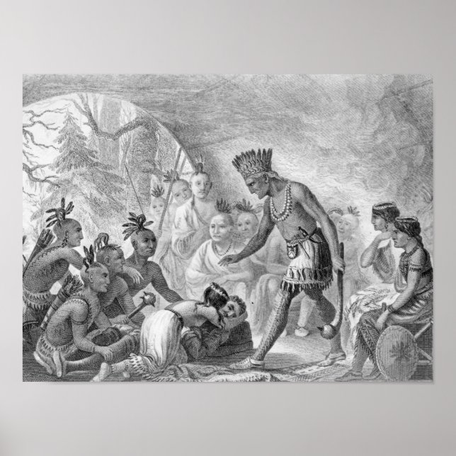 Captain Smith rescued by Pocahontas Poster (Front)