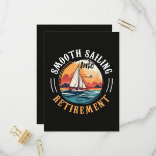 Captain Smooth Sailing into Retirement Invitation Postcard