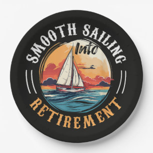 Captain Smooth Sailing into Retirement Paper Plate