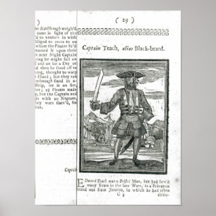 Captain Teach, Alias Black Beard Poster