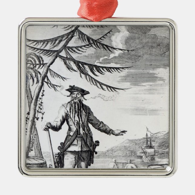 Captain Teach, commonly called Blackbeard Metal Tree Decoration (Front)