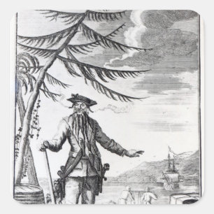 Captain Teach, commonly called Blackbeard Square Sticker