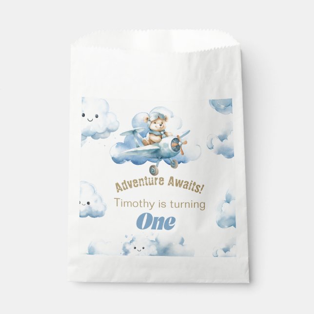 Captain Teddy's 1st Birthday Expedition Favour Bags (Front)