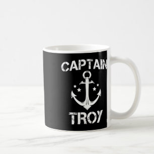 Captain Troy Funny Birthday Personalised Name Boat Coffee Mug