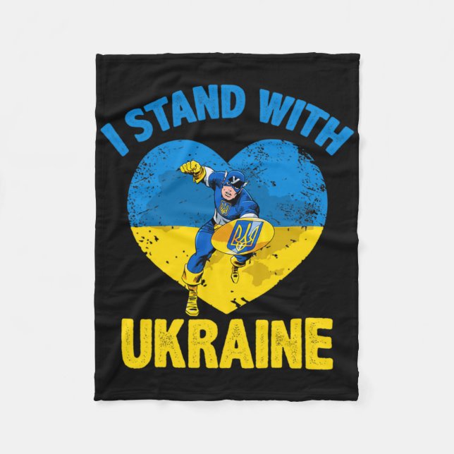 Captain Ukraine Support Ukrainian Flag I Stand Wit Fleece Blanket (Front)