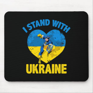 Captain Ukraine Support Ukrainian Flag I Stand Wit Mouse Mat