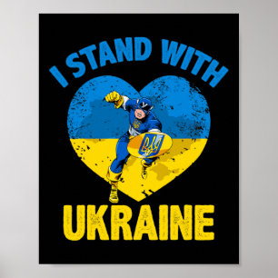 Captain Ukraine Support Ukrainian Flag I Stand Wit Poster