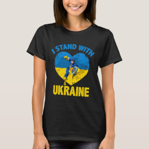 Captain Ukraine Support Ukrainian Flag I Stand Wit T-Shirt