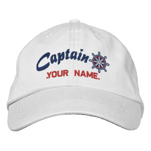 CAPTAIN Wheel Customisable Your Name Vessel Embroidered Hat