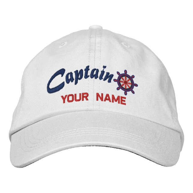 CAPTAIN Wheel Personalised Cap (Front)