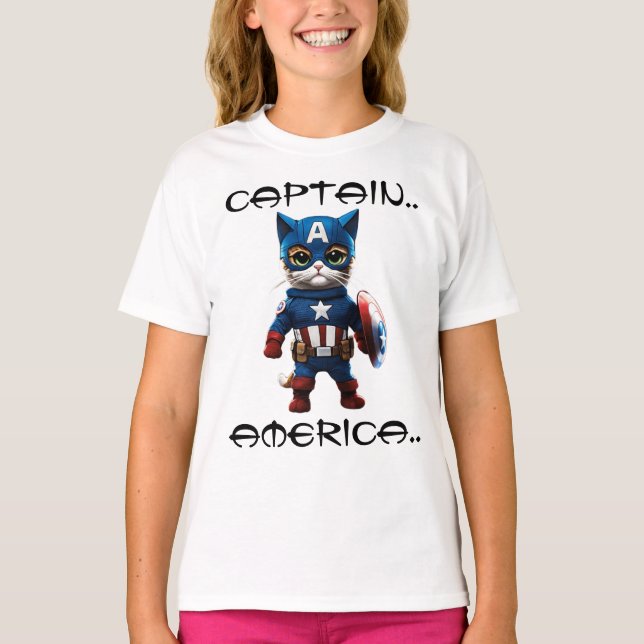 "Captain Whiskers: Mountain Crusader" T-Shirt (Front)