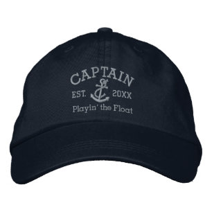 Captain With Anchor Personalised Embroidered Embroidered Hat