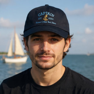 Captain With Anchor Personalized Embroidered Hat