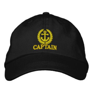 Captain with sailors anchor motif embroidered hat
