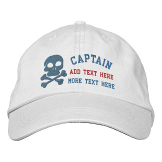 Captain With Skull And Cross Bones customisable Embroidered Hat
