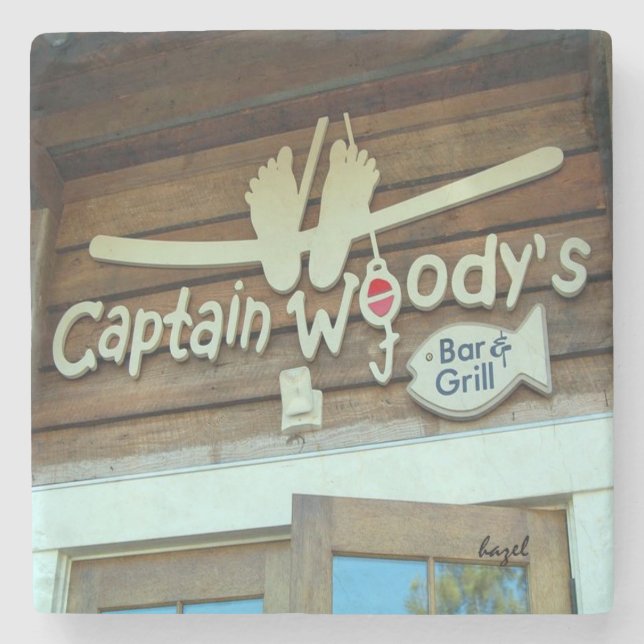 Captain Woody's Hilton Head Island Coaster. Stone Coaster (Front)