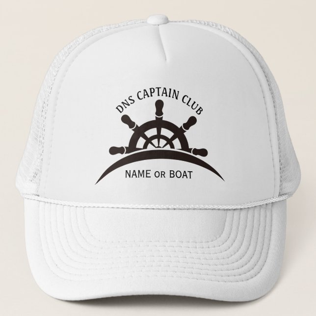 Captain Your Boat Name  Trucker Hat (Front)
